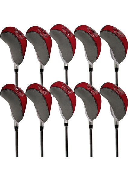 10X Neopren Golf Ütüler Kılıfı Şeffaf Ünümlü Kırmızı (Yurt Dışından)