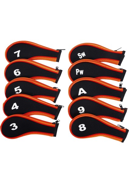 10X Neopren Golf Demir Başörtüsü Golf Kulübü Golf Sopası Kılıfı Koruyucu Eğitim Için Turuncu ve Siyah (Yurt Dışından) fırsatları