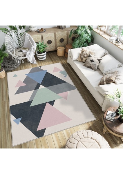 Dekoratif Özel Tasarım Yıkanabilir,ince, Kaymaz Tabanlı, Modern Halı