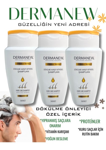 Özel İçerik KadınErkek Şampuanı 3 Adet