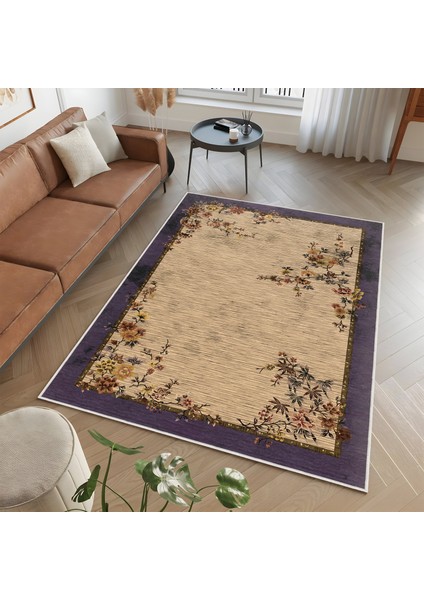 Dekoratif Özel Tasarım Yıkanabilir,ince, Kaymaz Tabanlı Modern Vintage Halı