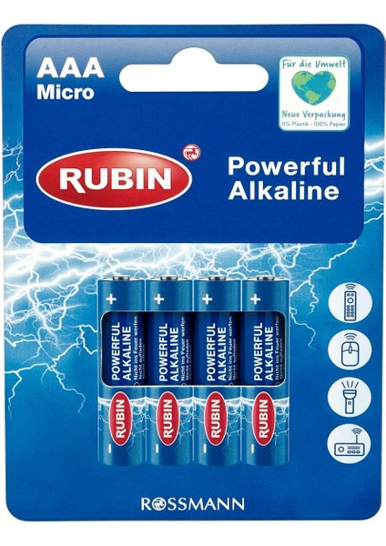 Alkalin Aaa Ince Pil 1,5V 4'lü