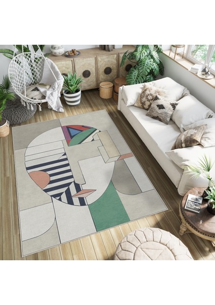 Dekoratif Özel Tasarım Yıkanabilir,ince, Kaymaz Tabanlı, Modern Halı