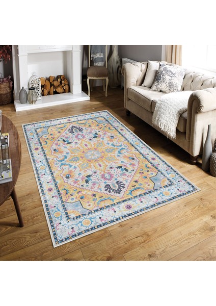 Dekoratif Özel Tasarım Yıkanabilir,ince, Kaymaz Tabanlı Modern Vintage Halı