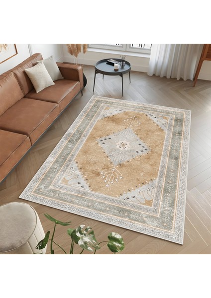 Dekoratif Özel Tasarım Yıkanabilir,ince, Kaymaz Tabanlı Modern Vintage Halı