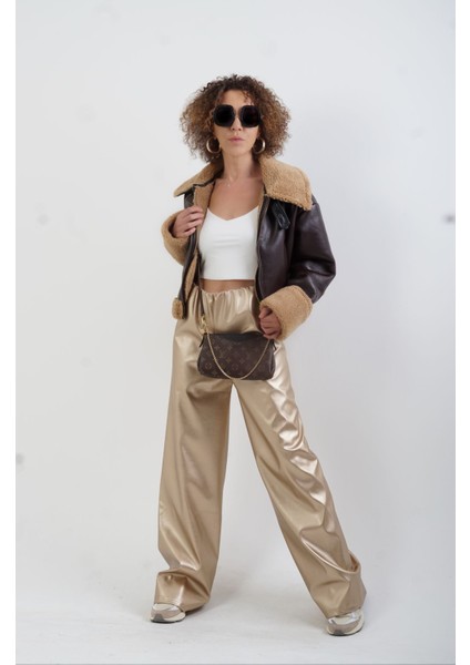 Kahve Suni Deri Kısa Mont fiyatları