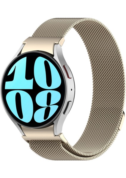 Galaxy Watch 6 Classic 43 / 47 mm Tam Uyumlu Mıknatıslı Hasır Metal Örgü Kordon Kayış Orijinal Pim modelleri