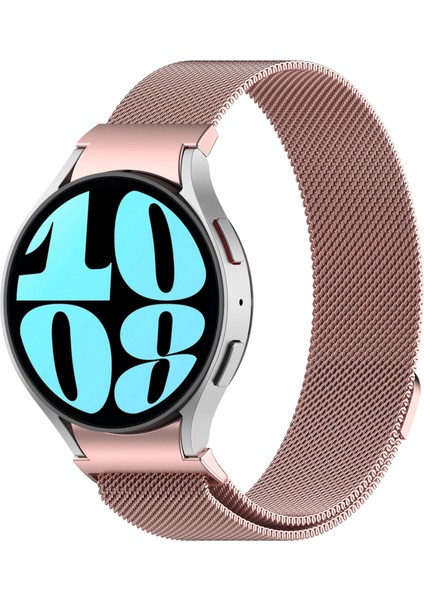 Galaxy Watch 6 Classic 43 / 47 mm Tam Uyumlu Mıknatıslı Hasır Metal Örgü Kordon Kayış Orijinal Pim modelleri