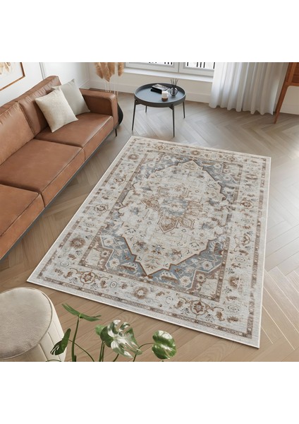 Dekoratif Özel Tasarım Yıkanabilir,ince, Kaymaz Tabanlı Modern Vintage Halı