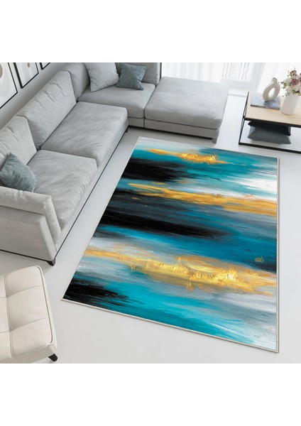 Dekoratif Özel Tasarım Yıkanabilir,ince, Kaymaz Tabanlı, Modern Halı