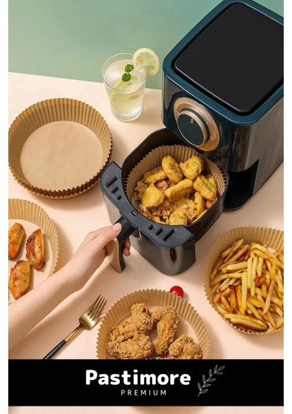 Premium Bpa Içermez Tüm Modeller Ile Uyumlu Airfryer Hava Fritözü Yağsız Pişirme Kağıdı 50 Adet