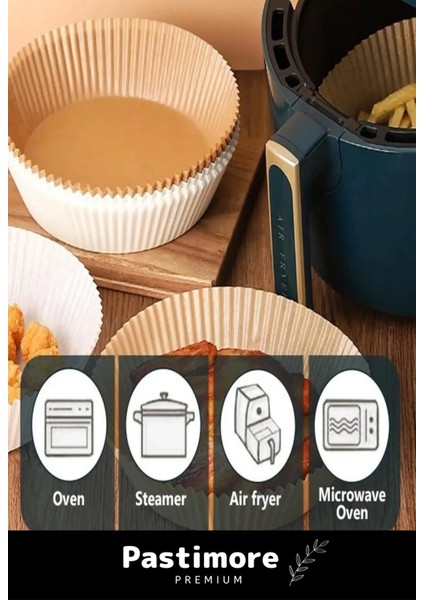 Premium Bpa Içermez Tüm Modeller Ile Uyumlu Airfryer Hava Fritözü Yağsız Pişirme Kağıdı 50 Adet