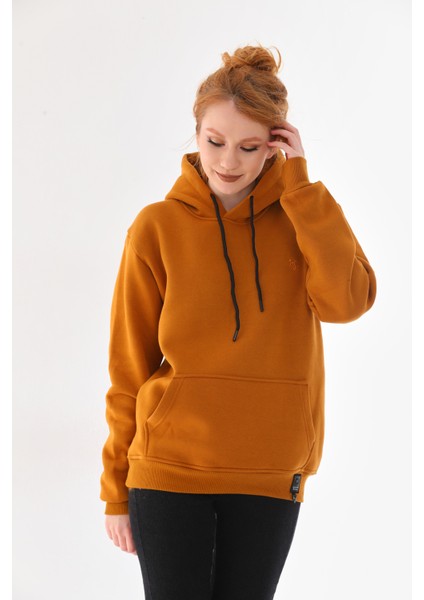 Kapüşonlu 3 Iplik Şardonlu Kanguru Cepli Bayan Sweatshirt fiyatları