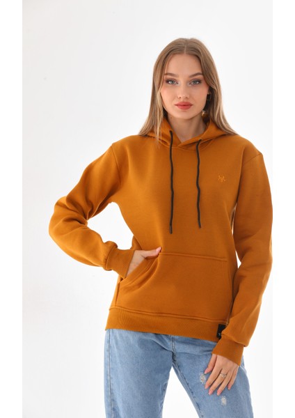 Kapüşonlu 3 Iplik Şardonlu Kanguru Cepli Bayan Sweatshirt modelleri