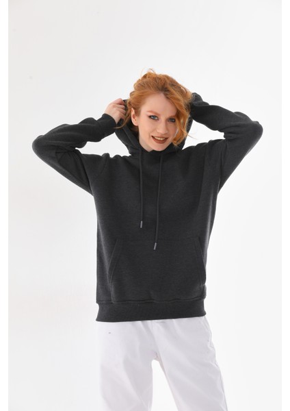 Kapüşonlu 3 Iplik Şardonlu Kanguru Cepli Bayan Sweatshirt modelleri