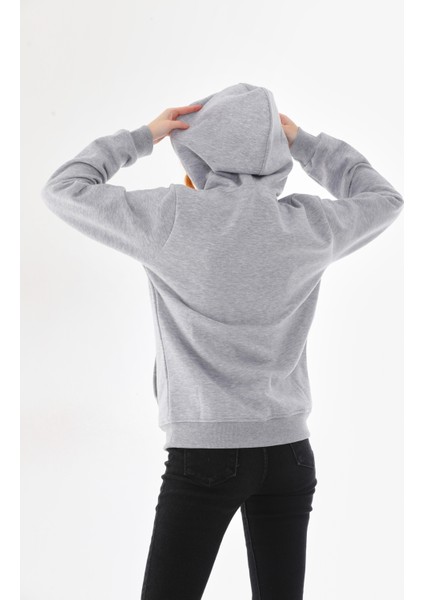 Kapüşonlu 3 Iplik Şardonlu Kanguru Cepli Bayan Sweatshirt indirimleri