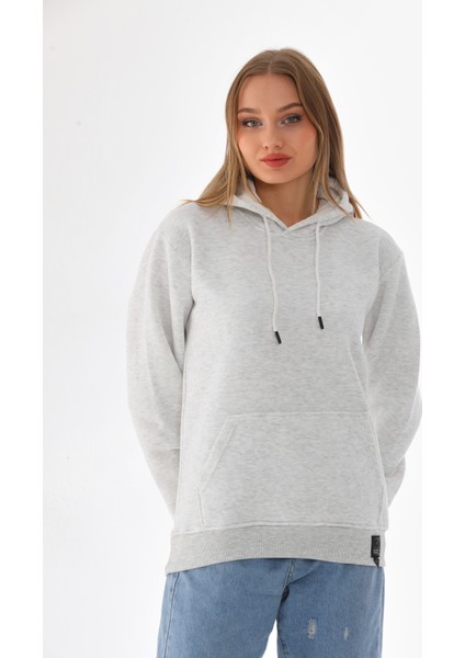 Kapüşonlu 3 Iplik Şardonlu Kanguru Cepli Bayan Sweatshirt modelleri