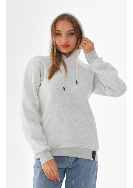 Kapüşonlu 3 Iplik Şardonlu Kanguru Cepli Bayan Sweatshirt fırsatları