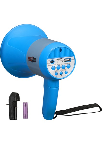 Mgf-50 Usb Şarjlı EL Megafon 50 Watt Kayıt Usb Siren (Şarj Aleti İçerisinde)