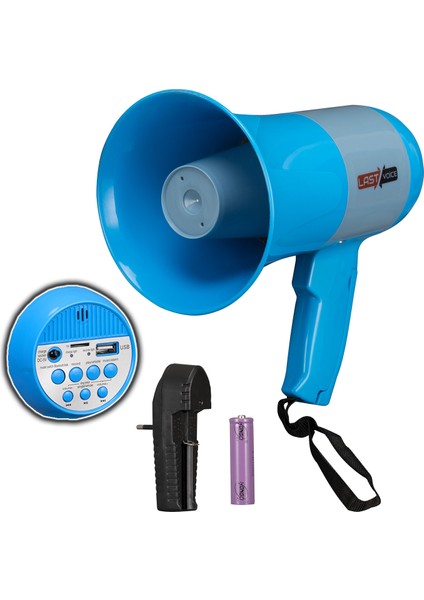 Mgf-50 Usb Şarjlı EL Megafon 50 Watt Kayıt Usb Siren (Şarj Aleti İçerisinde)
