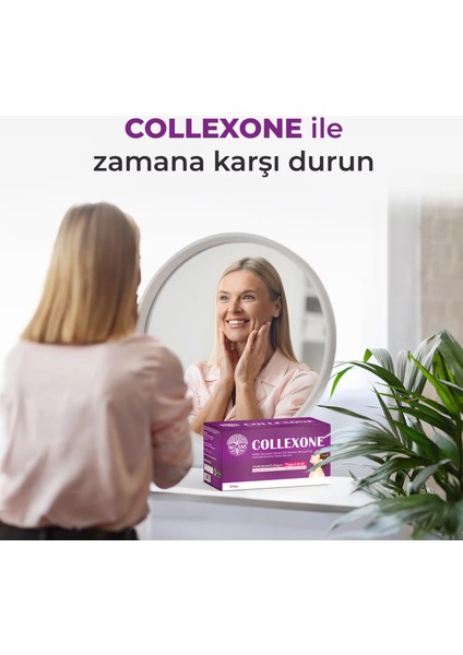 Collexone 30 Saşe - Tip 1 Tip 2 Tip 3 Hidrolize Kollajen, Koenzim Q10, Glutatyon, Selenyum, Resveratrol Desteği İçeren Multivitamin Gıda Takviyesi