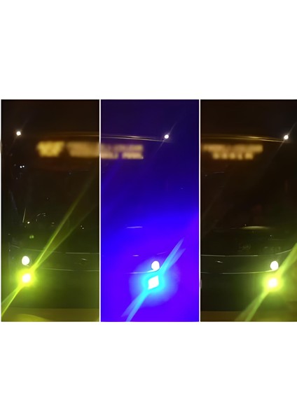 H11 LED Xenon 3 Renk Şimşek Etkili LED Xenon Çakarsız Mavi-Sarı Beyaz