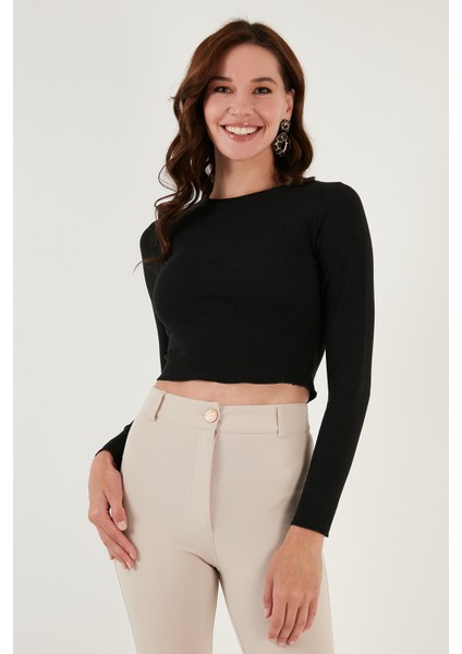 Dar Kesim Bürümcük Kumaş Fitilli Crop Bluz Kadın Bluz 5865416 fiyatları