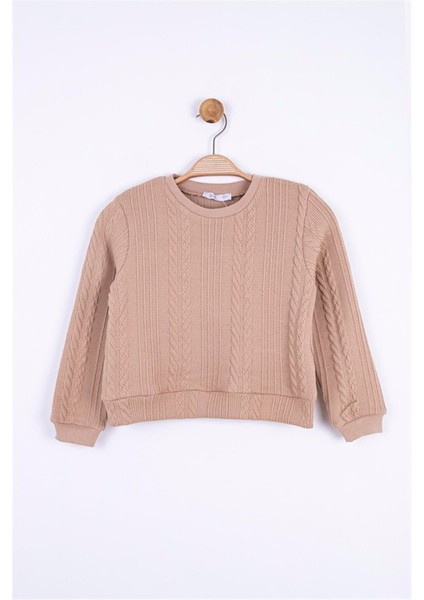 Kız Çocuk Saç Örgülü Kazak