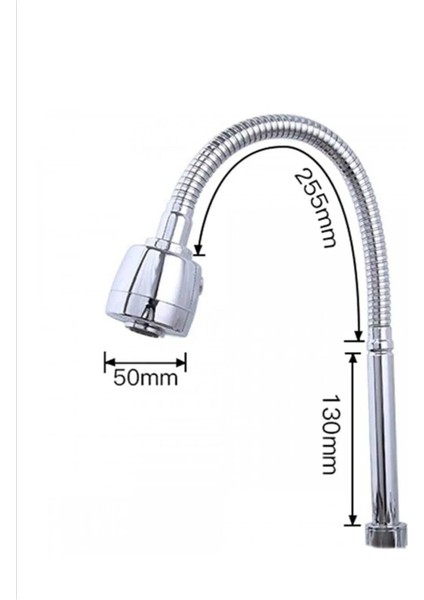 Oynar Başlıklı Sprialli Hortumlu Mutfak Lavabo Musluk Batarya Başlığı Hareketli Krom Oynar