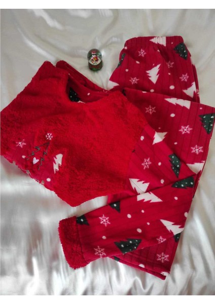 Kırmızı Christmas Noel Polar Pijama Takımı fırsatları