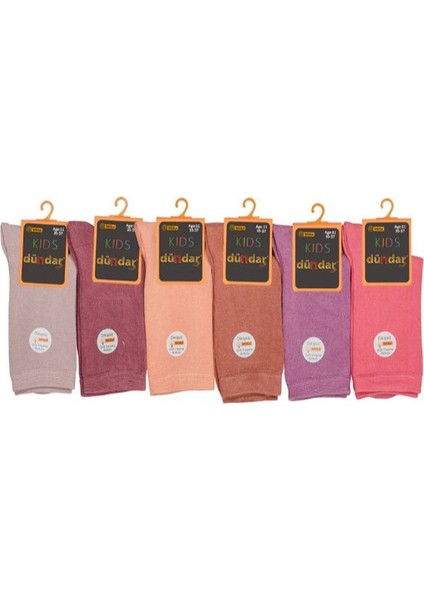 Plus Kız Çocuk Modal Soket 35-37 Numara Açık Renkler 11 Yaş 12 Li Paket