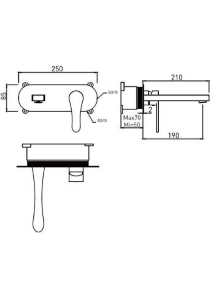 Pera Ankastre Lavabo Bataryası Krom 1020-0043 fiyatları