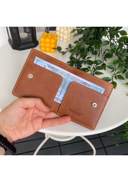 Sazara – Hakiki Deri Süper İnce Minimalist Cüzdan, Modern Tasarım, Gündelik Kullanım, Slim Kartlık