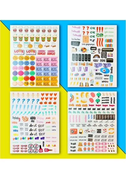BAM Sticker Book 24 * 17 cm 16 Sayfa Özel Tasarım Rengarenk Sticker Kitabı