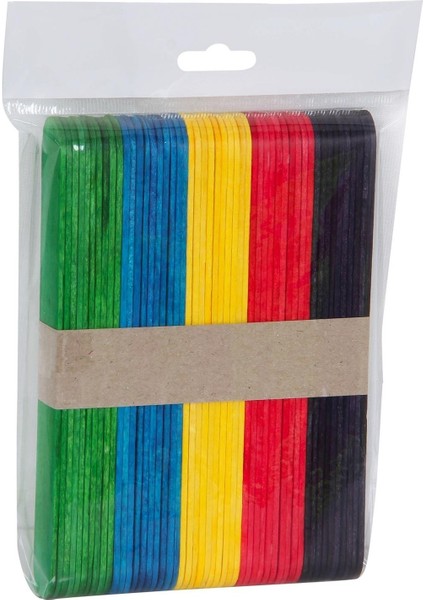 Renkli Ahşap Dil Çubuğu (Abeslang) - 150 Adet