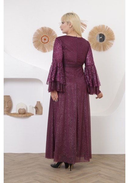 Gövde Pul Payet Balon Kol Şifon Tesettür Abiye fırsatları