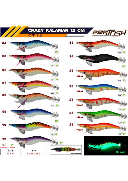 Crazy Kalamar Zokası 3,5 gr Kurşunlu 12 cm 08