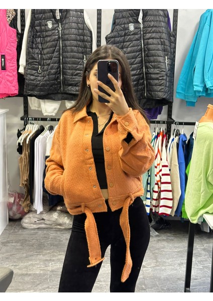 Ecdim Kısa Kaşe Ceket Kemer Detaylı modelleri