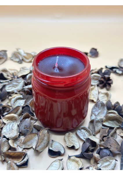 Bodrum Mandalina Kokulu Soya Mum 210 cc 1 Adet - Kırmızı Kavanozda Kırmızı Soya Mum 1 Adet(Siyah,kırmızı,beyaz)