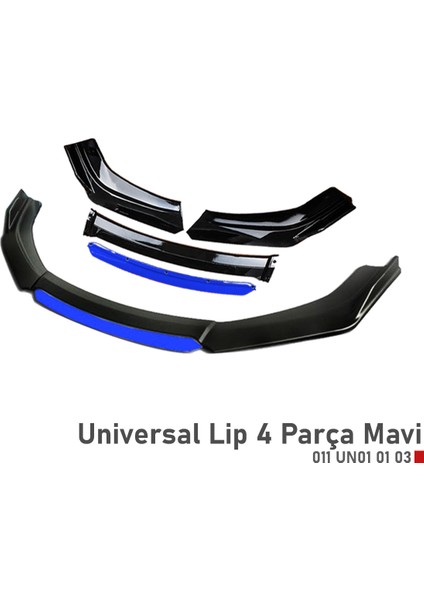 Universal Fc5 Model Tampon Eki Ön Lip 4 Parça Siyah Mavi