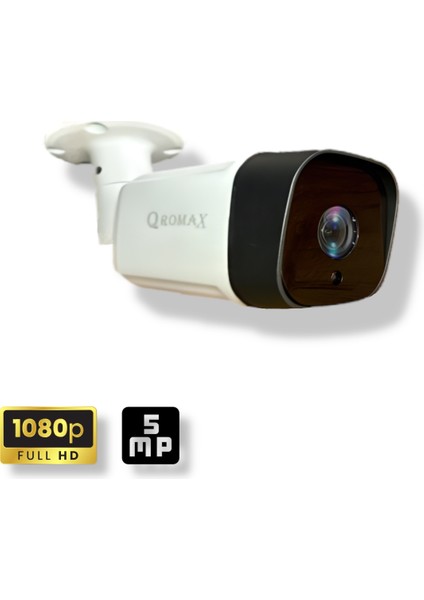 Qromax 15 Kamerali Set - Hareket Algilayan Gece Görüşlü 36 Ir LED 5mp Sony Lensli 1080P Full Hd Metal Kasa Güvenlik Kamerasi Seti 5236