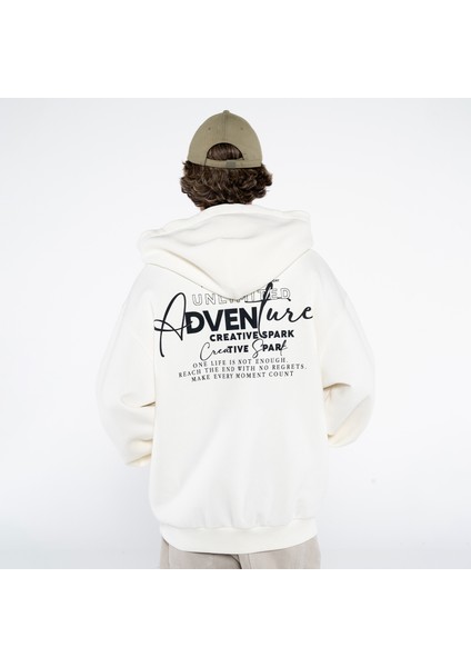 Friday Offset Teo Erkek Off White Kanguru Cepli Kapüşonlu Oversize Sweatshirt Hoodie