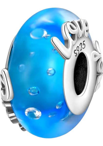 Ailemi Seviyorum Murano Charm | 925 Ayar Gümüş