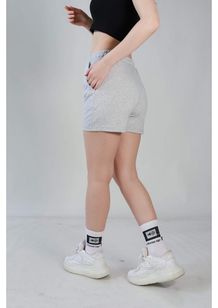 Gri Basic Penye Şort