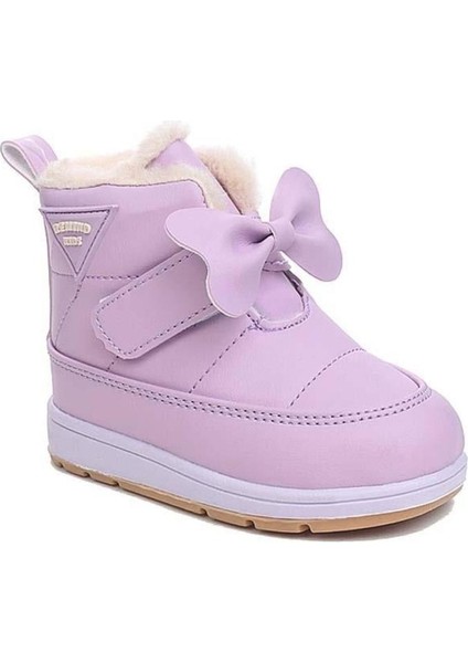 Kız Çocuk Bot Kürklü İç Tasarım Düz Topuklu Rahat Kullanım 22 Numaralı