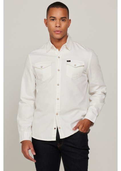 Lee Regular Fit Normal Kesim Pamuk Yeşil Uzun Kollu Gömlek modelleri