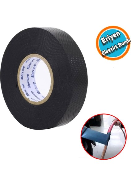 Eriyen Bant Su Altı Kablo Elektrik Elektrikçi Su Yalıtım İzolasyon Sızdırmaz Bandı 19X0,8X5 Metre