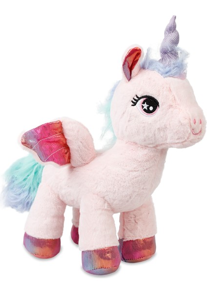 Oyuncak Peluş Kanatlı Unicorn 30 cm Pudra