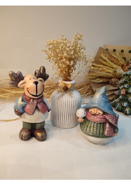 Noel ( Yılbaşı ) Biblo 3 ' Lü Set Model 2 ( Kardan Adam Hediyeli) indirimleri