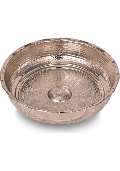 Premium Collection Gün Bakır Hamam Tası 18CM Nikel